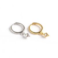 S925 Sterling Silver Geometric Diamond Earrings Wholesale Nihaojewelry main image 6