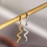 Retro S925 Sterling Silver Snake-shaped Earrings Wholesale Nihaojewelry main image 3