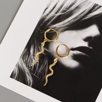 Retro S925 Sterling Silver Snake-shaped Earrings Wholesale Nihaojewelry main image 4