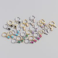 S925 Sterling Silver Geometric Rectangular Zircon Earrings Wholesale Nihaojewelry main image 1