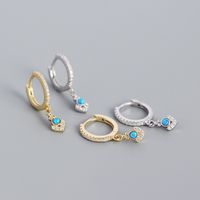 S925 Silber Geometrische Blaue Opal-ohrschnalle Großhandel Nihaojewelry main image 1