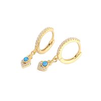 S925 Silber Geometrische Blaue Opal-ohrschnalle Großhandel Nihaojewelry main image 6