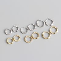 S925 Sterling Silver Circle Glossy Stacking Earrings Wholesale Nihaojewelry main image 6