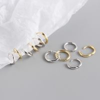 S925 Sterling Silver Circle Glossy Stacking Earrings Wholesale Nihaojewelry main image 3