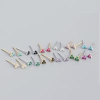 S925 Sterling Silver Geometric Clover Diamonds Earrings Wholesale Nihaojewelry main image 1