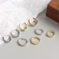 1 Pair Simple Style Geometric Circle Plating Sterling Silver Earrings main image 3