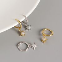 S925 Sterling Silver Octagonal Star Earrings Wholesale Nihaojewelry main image 3