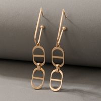 Fashion Geometric Hollow Long Alloy Earrings Wholesale Nihaojewelry main image 3