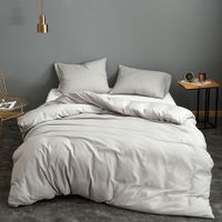 Wholesale Solid Color Brushed Quilt Cover Bedclothes Set Nihaojewelry main image 3