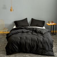 Wholesale Solid Color Brushed Quilt Cover Bedclothes Set Nihaojewelry main image 5