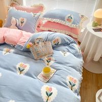 Korean Style Milk Velvet Thickened Double-sided Warm Bedding Set Wholesale Nihaojewelry sku image 45