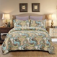 Cotton Printed Dense Embroidered Quilted Bed Cover Bedding Set Wholesale Nihaojewelry sku image 1