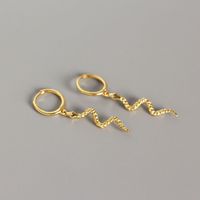 Retro S925 Sterling Silver Snake-shaped Earrings Wholesale Nihaojewelry sku image 2