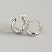 Retro S925 Sterling Silver Circle Ear Buckle Wholesale Nihaojewelry sku image 1