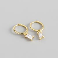 Boucles D&#39;oreilles Rectangulaires Géométriques En Argent Sterling S925 En Gros Nihaojewelry sku image 2