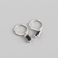 S925 Sterling Silver Geometric Rectangular Zircon Earrings Wholesale Nihaojewelry sku image 3