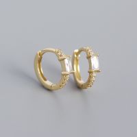 S925 Silver Rectangular Zircon Earrings Wholesale Nihaojewelry sku image 6