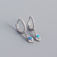 Boucle D&#39;oreille Opale Bleue Géométrique En Argent S925 En Gros Nihaojewelry sku image 1