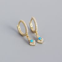 Boucle D&#39;oreille Opale Bleue Géométrique En Argent S925 En Gros Nihaojewelry sku image 2