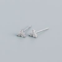 S925 Sterling Silver Geometric Clover Diamonds Earrings Wholesale Nihaojewelry sku image 1