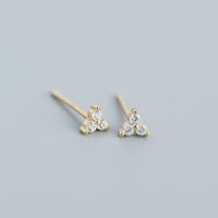 S925 Sterling Silver Geometric Clover Diamonds Earrings Wholesale Nihaojewelry sku image 11