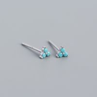 S925 Sterling Silver Geometric Clover Diamonds Earrings Wholesale Nihaojewelry sku image 8