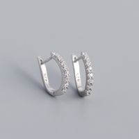 S925 فضة هندسية U على شكل صف الماس الأذن مشبك الجملة Nihaojewelry sku image 1