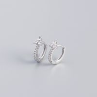 S925 Sterling Silver Geometric Flower Diamond Ear Buckle Wholesale Nihaojewelry sku image 9