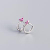 S925 Sterling Silver Geometric Flower Diamond Ear Buckle Wholesale Nihaojewelry sku image 4