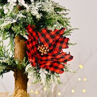 Decoración De Flores De Tela Escocesa De Navidad Al Por Mayor Nihaojewelry sku image 1