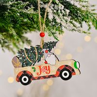 Christmas Cute Letter Car Wood Daily Festival Hanging Ornaments sku image 2