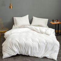 Wholesale Solid Color Brushed Quilt Cover Bedclothes Set Nihaojewelry sku image 1