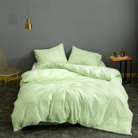 Wholesale Solid Color Brushed Quilt Cover Bedclothes Set Nihaojewelry sku image 4
