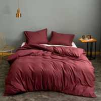 Wholesale Solid Color Brushed Quilt Cover Bedclothes Set Nihaojewelry sku image 16