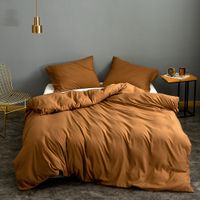 Wholesale Solid Color Brushed Quilt Cover Bedclothes Set Nihaojewelry sku image 6