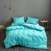 Wholesale Solid Color Brushed Quilt Cover Bedclothes Set Nihaojewelry sku image 30