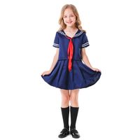 Wholesale Children's Dark Blue Sailor Split Pleated Skirt Nihaojewelry main image 1