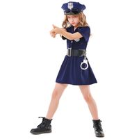 Robe De Policier À Bouton Bleu À La Mode Costume Pour Enfants En Gros Nihaojewelry main image 4