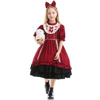 Vintage Lolita Children's Princess  Wine Red Dress Wholesale Nihaojewelry main image 2