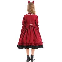 Vintage Lolita Children's Princess  Wine Red Dress Wholesale Nihaojewelry main image 3