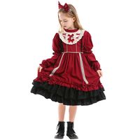 Vintage Lolita Children's Princess  Wine Red Dress Wholesale Nihaojewelry main image 5