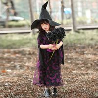 Fashion Halloween Children Purple Witch Star Moon Print Dress Wholesale Nihaojewelry main image 6