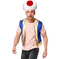 Wholesale Halloween Cosplay Red Dot Mushroom Head Chino Captain Costume Nihaojewelry sku image 1