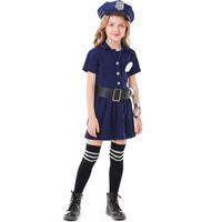Robe De Policier À Bouton Bleu À La Mode Costume Pour Enfants En Gros Nihaojewelry sku image 3