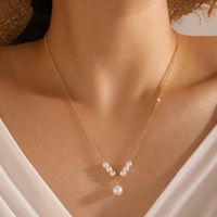 New Simple Pearl Pendent Alloy Necklace Wholesale Nihaojewelry main image 1