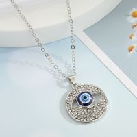New Turkey Demon Eye Diamond Hollow Pendant Necklace Wholesale Nihaojewelry main image 4
