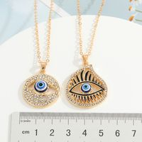 New Turkey Demon Eye Diamond Hollow Pendant Necklace Wholesale Nihaojewelry main image 5