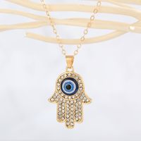 Turkey Blue Eye Pendant Alloy Diamond Necklace Wholesale Nihaojewelry main image 4