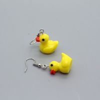 Shuo Europe And America Cross Border New Accessories Personality Yellow Duck Small Animal Earrings Earrings Irregular Three-dimensional Earrings main image 1