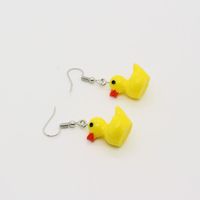 Shuo Europe And America Cross Border New Accessories Personality Yellow Duck Small Animal Earrings Earrings Irregular Three-dimensional Earrings main image 6